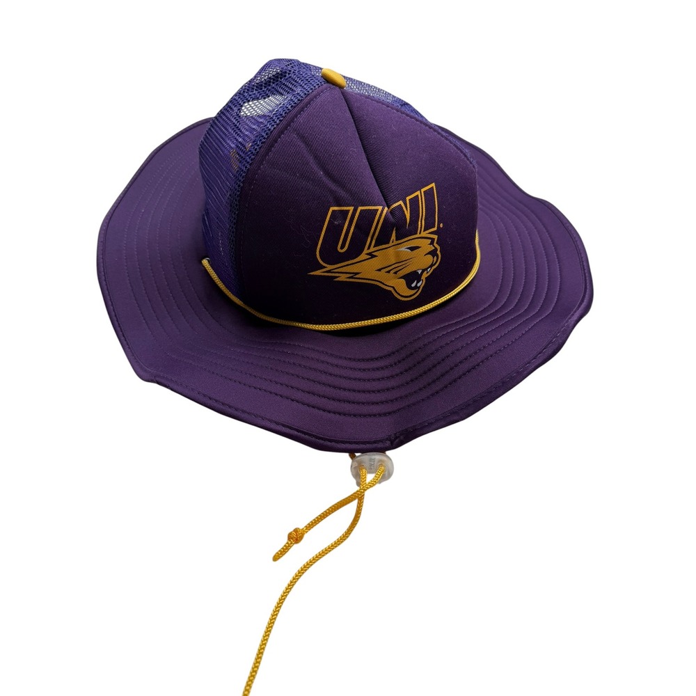 UNI University Northing Iowa Panthers Cowbucker Hat Purple Gold Wide Brim OSFA